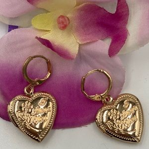 Vintage Heart Locket Earrings